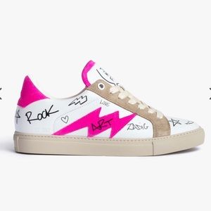 *BRAND NEW* ZV1747 Charm Print Sneaker with pink accents